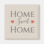ホームスイートホーム引用文かわいいハートタイポグラフィ マグネット (正面)