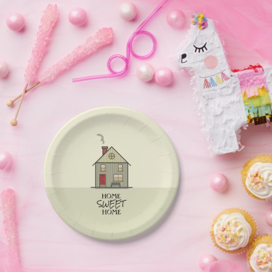ホームスイートホーム引用文カワイイ引っ越し祝いパーティーハウス ペーパープレート (パーティー)