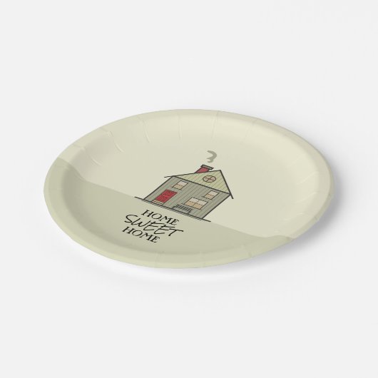 ホームスイートホーム引用文カワイイ引っ越し祝いパーティーハウス ペーパープレート (アングル)