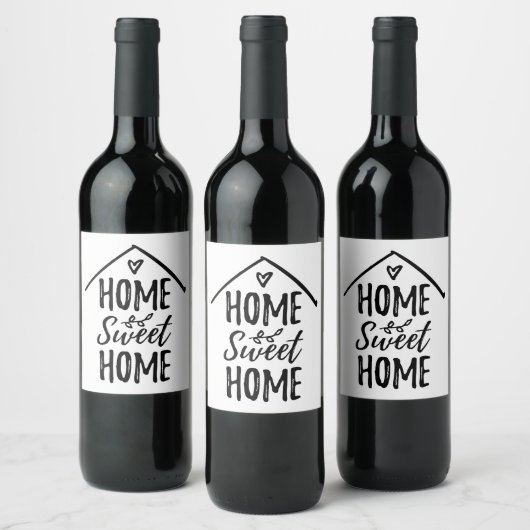 ホームスイートホーム引用文ニューホームリビングホームデコール ワインラベル (ボトル)