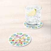 ホームスイートホーム引用文ビューティフルカラーフラワーズ ラウンドペーパーコースター (インサイチュ)