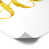 ホームスイートホーム引用文金ゴールドフェイクグリッターメタリック ポスター (角)