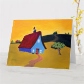 ホームスイートホーム折り畳みグリーティングカード カード (黄色い花)