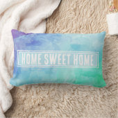 ホームスイートホーム抽象芸術ウォーターカラー ランバークッション (ブランケット)