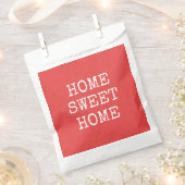 ホームスイートホーム文字オレンジミニマルデザイン フェイバーバッグ (クリップ留めされた状態)