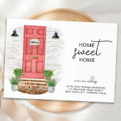 ホームスイートホーム新しいアドレスレッドドアウォーター色 案内状
