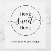 ホームスイートホーム新しいホームギフト代理店 ワインラベル (シングルラベル)