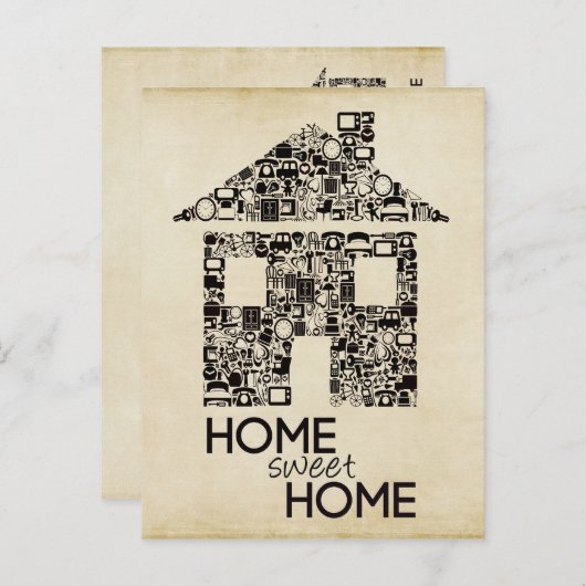 ホームスイートホーム新しい住所ノートカード 案内ポストカード (正面/裏面)