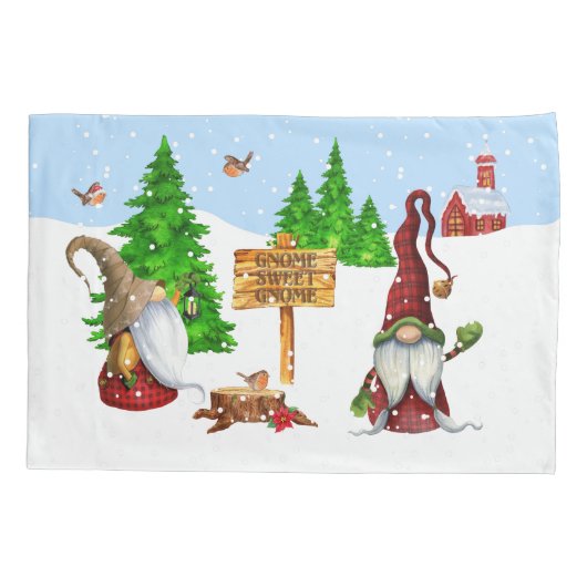 ホームスイートホーム格言ウィンターシーン 枕カバー (裏面)