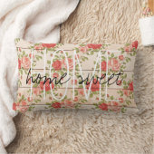 ホームスイートホーム素朴ヴィンテージバラ ランバークッション (ブランケット)