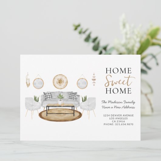 ホームスイートホーム金ゴールドとグレーウォーターの色の移動 案内状 (スタンド正面)