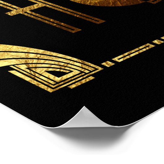 ホームスイートホーム金ゴールドアールデコサイン ポスター (角)