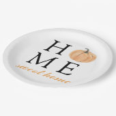 ホームスイートホーム |オレンジカボチャ |秋シーズン ペーパープレート (アングル)