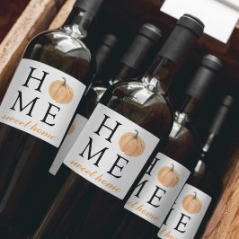 ホームスイートホーム |オレンジカボチャ |秋シーズン ワインラベル