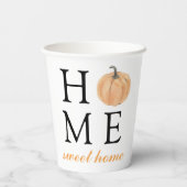 ホームスイートホーム |オレンジカボチャ |秋シーズン 紙コップ (裏面)