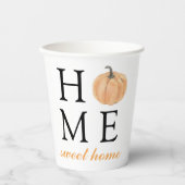ホームスイートホーム |オレンジカボチャ |秋シーズン 紙コップ (正面)