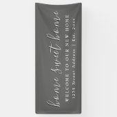 ホームスイートホーム |グレー |引っ越し祝いパーティーパーティー 横断幕 (縦)