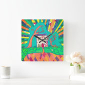 ホームスイートホーム スクエア壁時計 (ホーム)