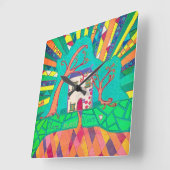 ホームスイートホーム スクエア壁時計 (傾斜)