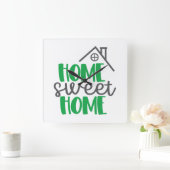 ホームスイートホーム スクエア壁時計 (ホーム)