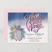 ホームスイートホーム、スーツケースパームリーフニューアドレス 案内ポストカード (正面/裏面)