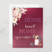 ホームスイートホーム、スーツケースフローラ新しいアドレス 案内ポストカード (正面/裏面)