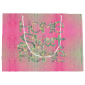 「ホームスイートホーム」ハンドドローフローラフォントLrg. ラージペーパーバッグ (裏面)