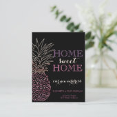 ホームスイートホーム、パイナップル、黒の新しいアドレス 案内ポストカード (スタンド正面)