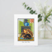 『ホームスイートホーム』ムービングハウスキャットパーソナライズされた ポストカード (スタンド正面)