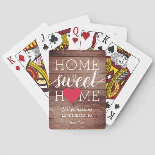 ホームスイートホーム |家族の名前と故郷 トランプ (裏面)