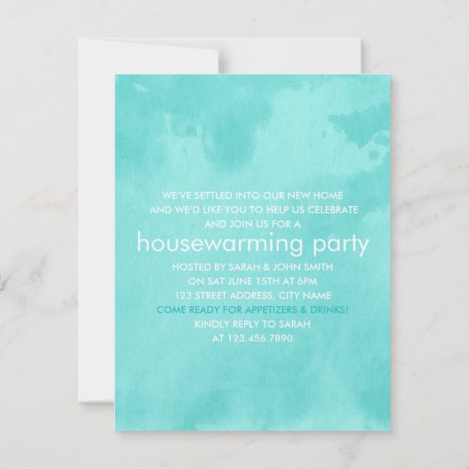 ホームスイートホーム |引っ越し祝いパーティーパーティの招待状 招待状 (裏面)