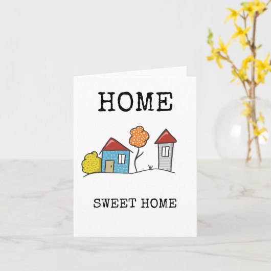 ホームスイートホーム、引っ越し祝いパーティー、新しいホームカード カード (黄色い花)