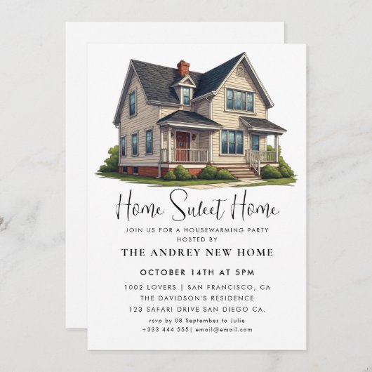 ホームスイートホーム 招待状 (正面/裏面)