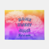 ホームスイートホーム《植物》百日草フラワーパーソナライズされた ドアマット (正面)