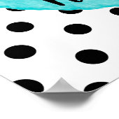 "ホームスイートホーム"水彩ティール（緑がかった色）ドットハートポスター ポスター (角)