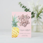 ホームスイートホーム、水彩パイナップル新しいアドレス 案内ポストカード (スタンド正面)