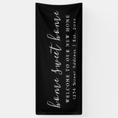 ホームスイートホーム |白黒引っ越し祝いパーティーパーティー 横断幕 (縦)