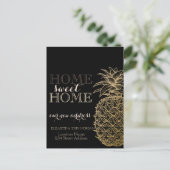 ホームスイートホーム,金ゴールドパイナップル,黒の新しいアドレス 案内ポストカード (スタンド正面)