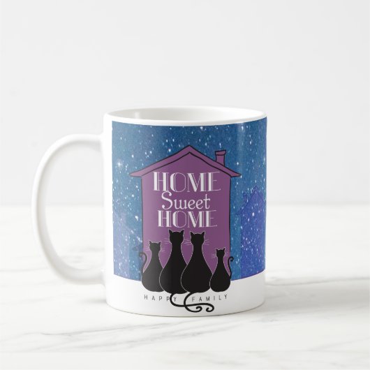 ホームスイートホーム – Happy Family コーヒーマグカップ (左)
