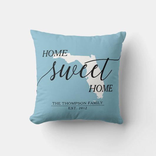 ホームスイートホームFL州ファミリーネーム装飾用クッション クッション (正面)
