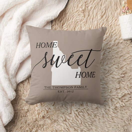 ホームスイートホームID州ファミリ名装飾用クッション クッション (ブランケット)