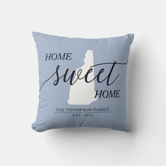 ホームスイートホームNH州ファミリーネーム装飾用クッション クッション (正面)