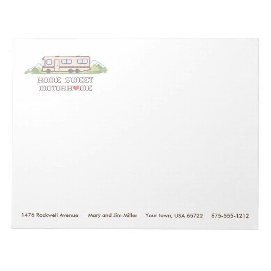 ホームスイートモーターホームメモ帳 ノートパッド (正面)