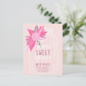 ホームスイート·ピンク·フローラ·メイズン·ジャー移動 案内ポストカード (スタンド正面)
