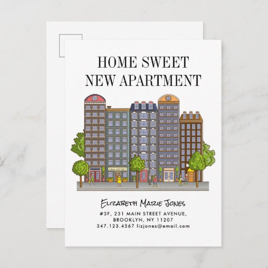 ホームスウィートニューアパートメントモーティングザシティムービング 案内ポストカード (正面/裏面)