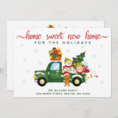 ホームスウィートニューホームヴィンテージグリーントラックムービング 案内状 (正面/裏面)