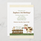 ホームスウィートファームカウト誕生日招待状5 x 7 招待状 (正面/裏面)