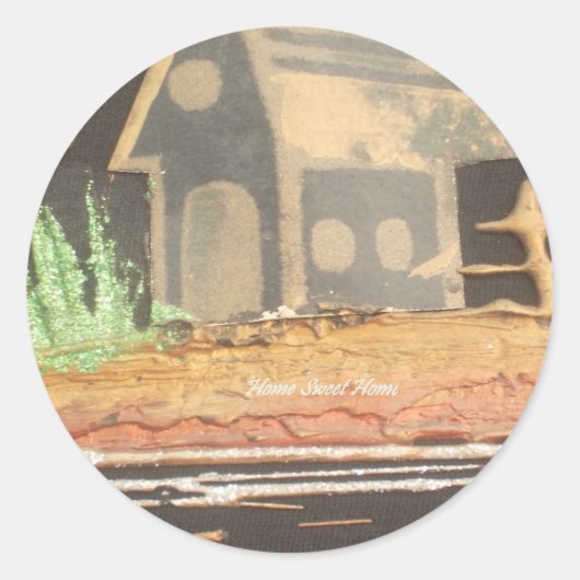 ホームスウィートホームアートプリント ラウンドシール (正面)