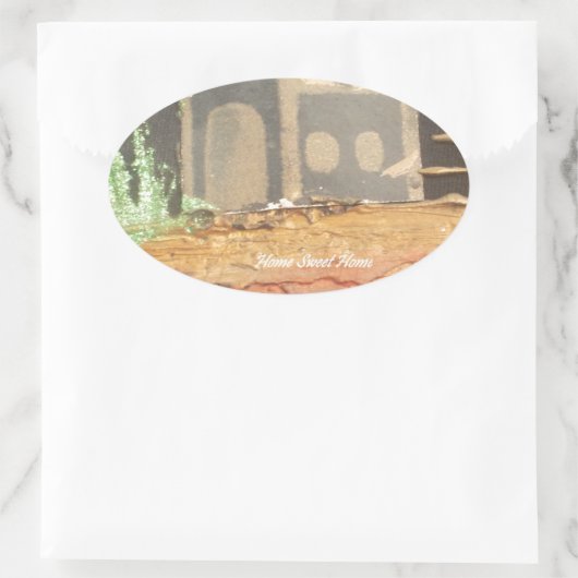 ホームスウィートホームアートプリント 楕円形シール (バッグ)