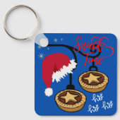 ホームスウィートホームウィズサンタアンドミンチェパイ キーホルダー (正面)